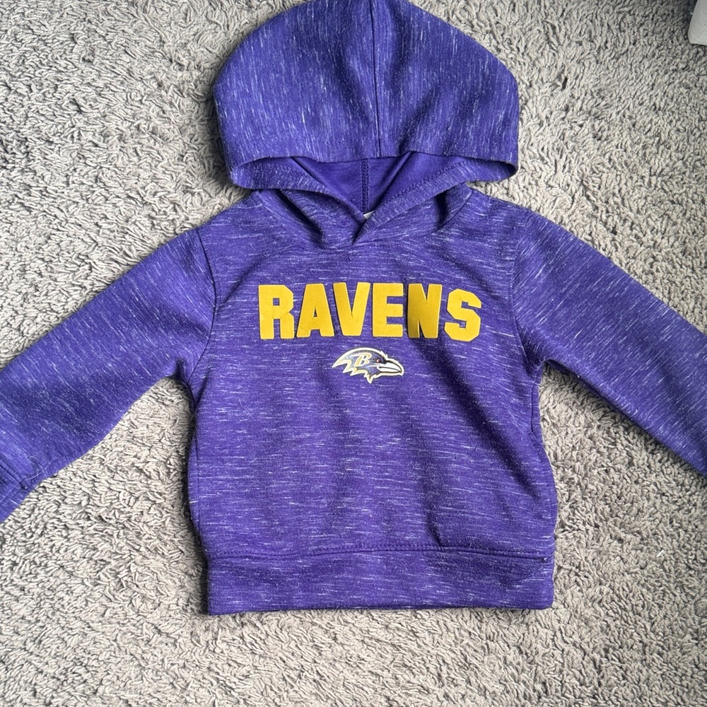 NFL Purple Youth Hoodie with Yellow Ravens Logo